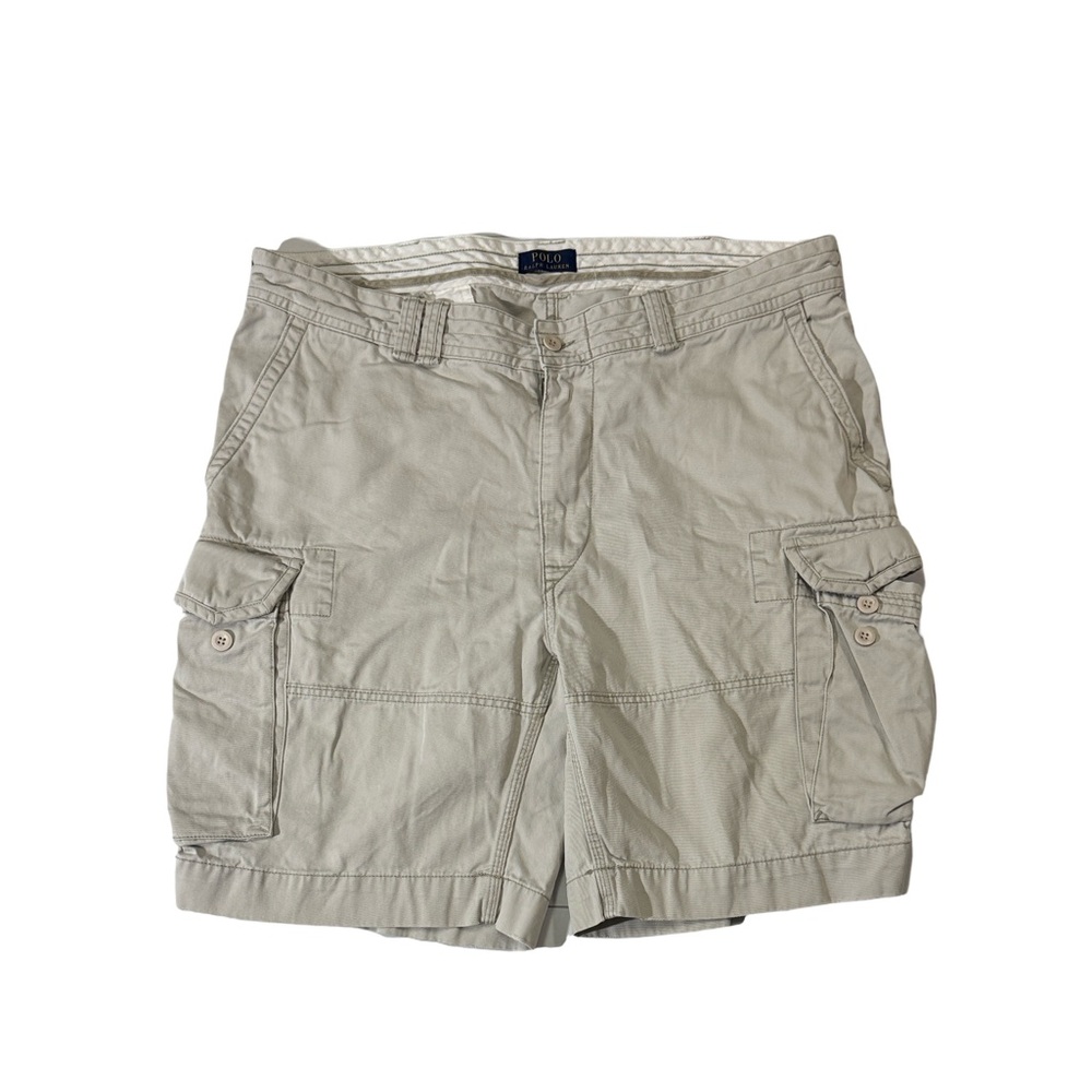 Polo Ralph Lauren mens 42T tall beige loose fit cotton cargo shorts EUC